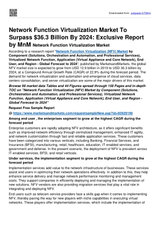 Network Function Virtualization Market To Reflect Impressive Growth Rate