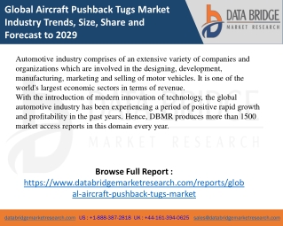 Global Aircraft Pushback Tugs Market ppt -  Automotive