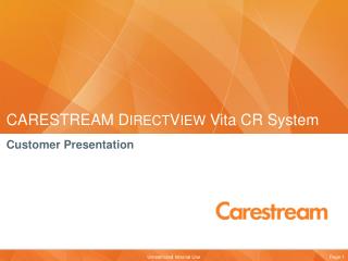 CARESTREAM D IRECT V IEW Vita CR System