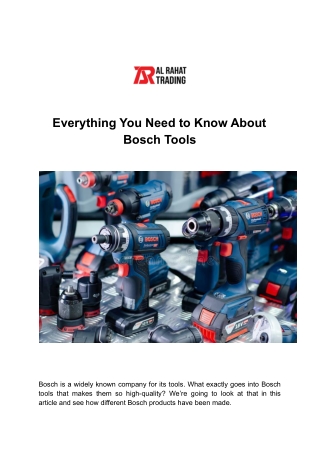 Everything You Need to Know About Bosch Tools