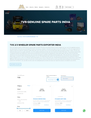 TVS parts exporter