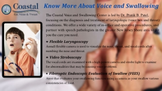 Voice, Speech & Swallowing Services - Coastal Ear Nose & Throat