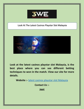 Look At The Latest Casinos Playstar Slot Malaysia