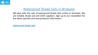 Waterproof Shade Sails in Brisbane