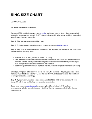 RING SIZE CHART