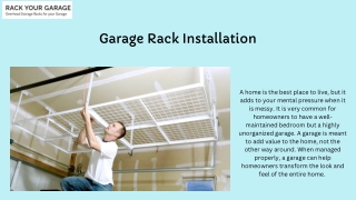 Garage Rack Installation