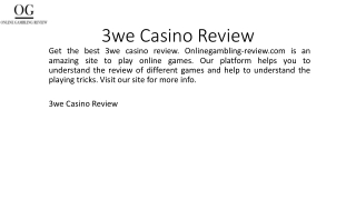 3we Casino Review  Onlinegambling-review.com