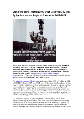 Global Industrial Metrology Market Research Report 2022-2027