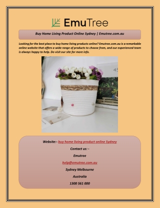 Buy Home Living Product Online Sydney  Emutree.com