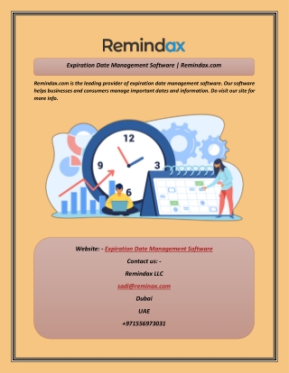 Expiration Date Management Software  Remindax