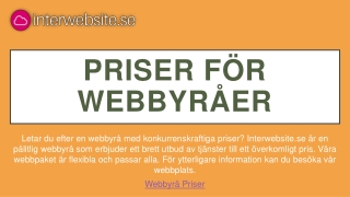 Priser för webbyråer | Interwebsite.se