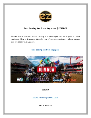 Best Betting Site From Singapore EZ12BET