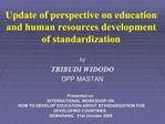 Update of perspective on education and human resources development of standardization