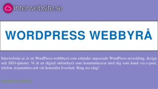 wordpress webbyrå | Interwebsite.se