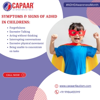 Symptoms and Signs of ADHD - Best ADHD Treatment in Bangalore - CAPAAR
