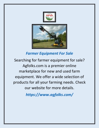 Farmer Equipment For Sale