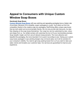 Custom Soap Box Packaging to Allure Potential Customers