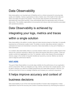 Data Observability