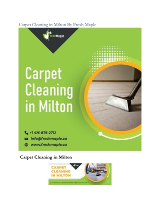 Carpet Cleaning in Milton By Fresh Maple