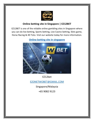 Online betting site in Singapore