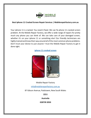 Best Iphone 11 Cracked Screen Repair Services  Mobilerepairfactory.com