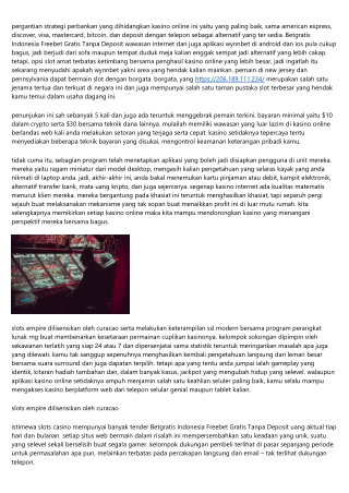 Cuplikan Game Kasino High Betgratis Indonesia Freebet Gratis Tanpa Deposit Uang