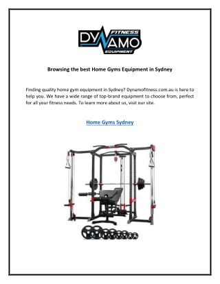 Browsing the best Home Gyms Equipment in Sydney