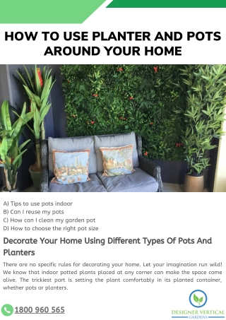 How To Use Planter And Pots Around Your Home