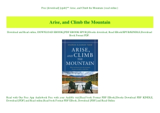 Free [download] [epub]^^ Arise  and Climb the Mountain {read online}