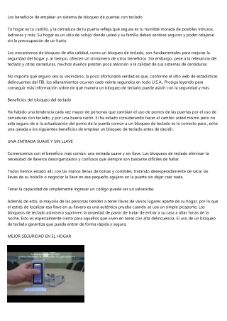 Los principales beneficios de un sistema de bloqueo inteligente para su vivienda