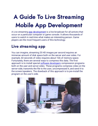 A Guide To Live Streaming Mobile App Development