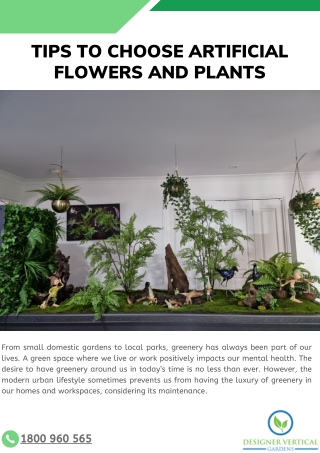 Tips To Choose Artificial Flowers & Plants