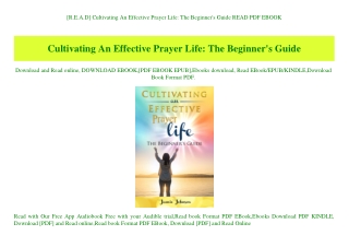 [R.E.A.D] Cultivating An Effective Prayer Life The Beginner's Guide READ PDF EBOOK