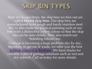 Skip Bin Types