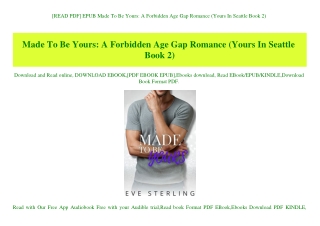 [READ PDF] EPUB Made To Be Yours A Forbidden Age Gap Romance (Yours In Seattle Book 2) (READ PDF EBOOK)