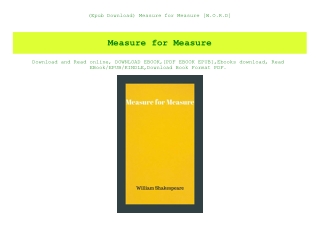 (Epub Download) Measure for Measure [W.O.R.D]