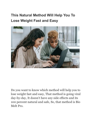 This Natural Method Will Help You To Lose Weight Fast and Easy