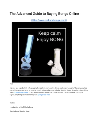 The Advanced Guide to Buying Bongs Online