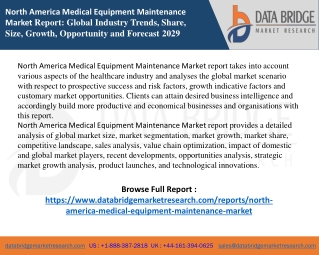 North America Medical Equipment Maintenance Market report