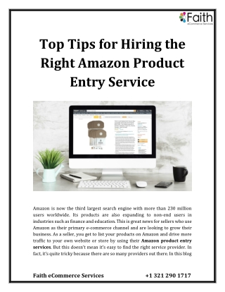 Top Tips for Hiring the Right Amazon Product Entry Service