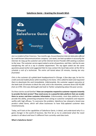 Salesforce Genie – Granting the Growth Wish