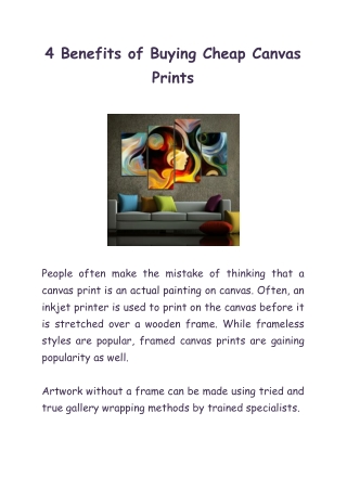 4 Benefits of Buying Cheap Canvas Prints