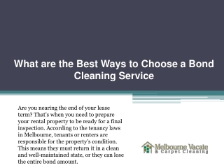 What are the Best Ways to Choose a Bond Cleaning Service