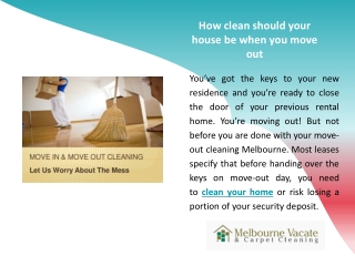 How Clean Should Your House Be When You Move Out?