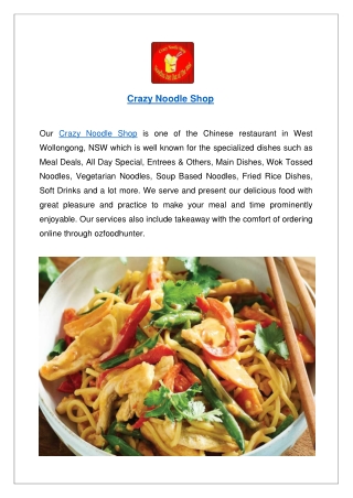 Up to 10% Offer Order Now from Crazy Noodle Shop