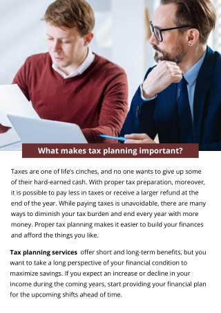 What makes tax planning important?