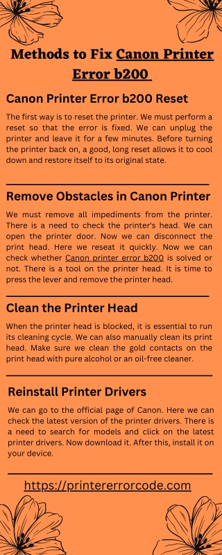 Methods to Fix Canon Printer Error b200