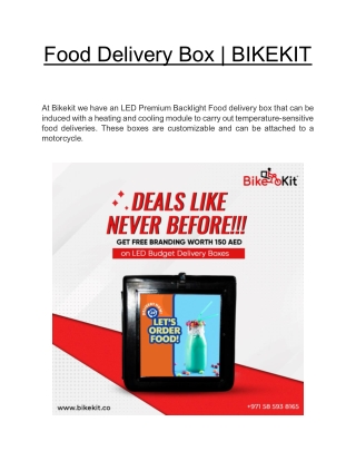 Food Delivery Box  | BIKEKIT