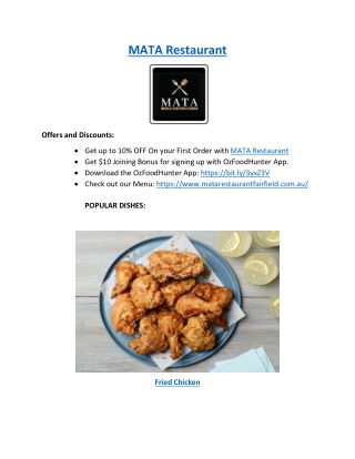 Up to 10% offer - Order now From MATA restaurant