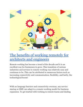 The benefits of working remotely for architects and engineers